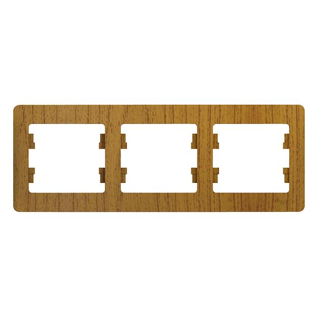 Systeme electric GSL000503 GLOSSA 3-постовая РАМКА, горизонтальная, ДЕРЕВО ДУБ фото 1