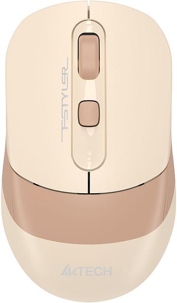 Мышь A4Tech Fstyler FG10CS Air бежевый/коричневый оптическая (2000dpi) silent беспроводная USB для ноутбука (4but) фото 1