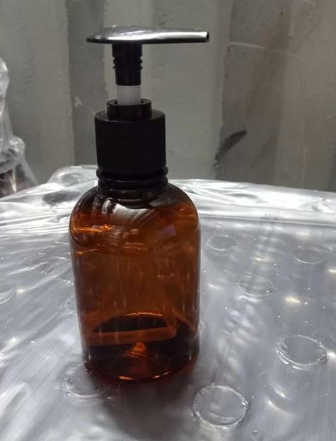 Бутылка коричневая ПЭТ 250 мл с помпой дозатором фото 3