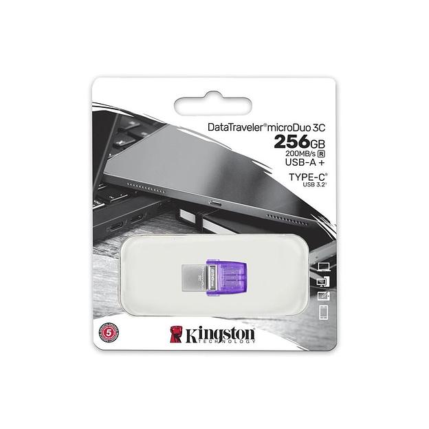 Флеш Диск Kingston 256Gb DataTraveler microDuo 3C DTDUO3CG3/256GB USB3.0 фиолетовый фото 3
