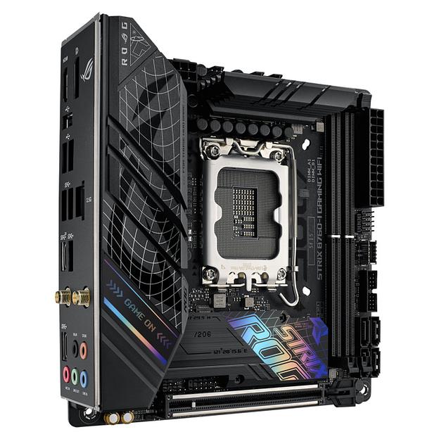 Материнская плата ASUS ROG STRIX B760-I GAMING WIFI, LGA1700, B760, 2*DDR5, HDMI+DP, 4xSATA3 + RAID, M2, Audio, Gb LAN, USB 3.2, USB 2.0, mITX; 90MB1D90-M0EAY0 (ROG STRIX B760-I GAMING WIFI) фото 2