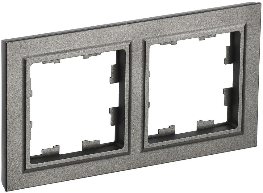 IEK BR-M22-K37 BRITE Рамка 2-мест. РУ-2-БрШ шамп. фото 1