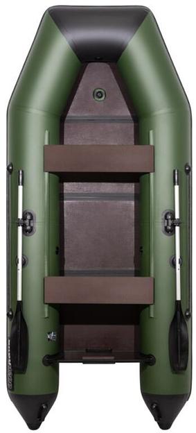 Лодка Аква 3200 слань книжка, киль, 3200*1420*400 мм., цвет: зеленый-черный фото 1