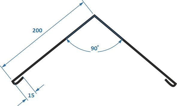 Доборный элемент конёк плоский с подгибом опт фото 1