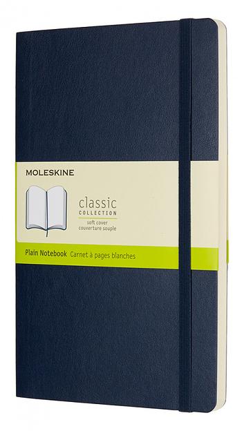 Блокнот Moleskine CLASSIC SOFT QP618B20 Large 130х210мм 192стр. нелинованный мягкая обложка синий сапфир фото 1