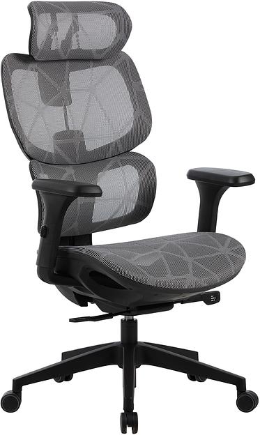 Кресло Cactus CS-MC555-GY черный/серый сетка с подголов. крестов. пластик пластик черный фото 1