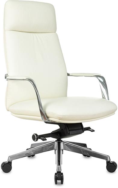 Кресло руководителя Бюрократ _VEGA белый кожа крестов. алюминий фото 1