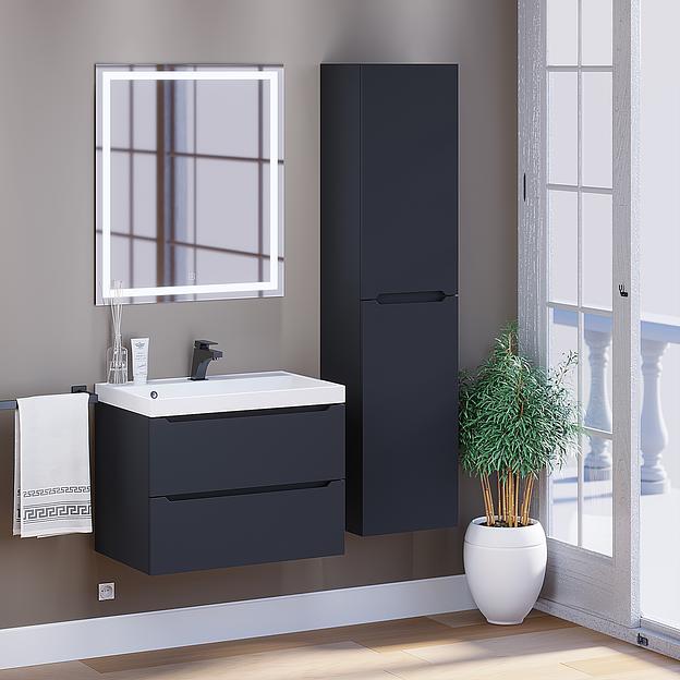 Тумба под раковину для ванной Uperwood Tanos 70 см, подвесная, черная матовая фото 7