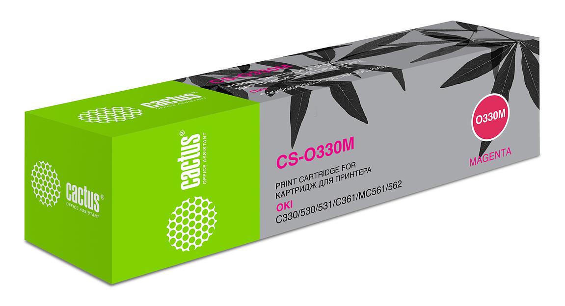 Картридж лазерный Cactus 44469715 CS-O330M пурпурный (3000стр.) для Oki C330/C530 фото 2
