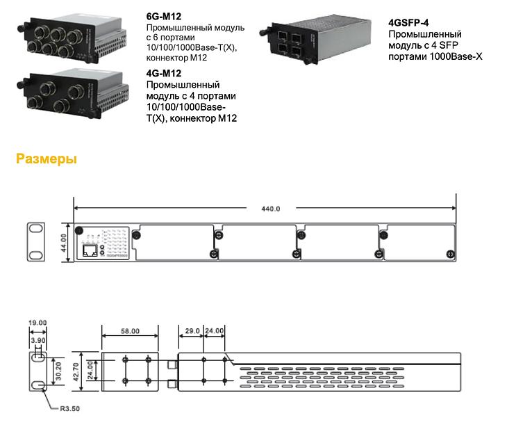 Коммутатор промышленный управляемый серия SWM10G-244M фото 2