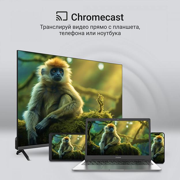 Телевизор QLED Digma 65" DM-LED65UQB31 Google TV Frameless Metal черный/черный 4K Ultra HD 60Hz MEMC DVB-T DVB-T2 DVB-C DVB-S DVB-S2 USB WiFi Smart TV фото 6