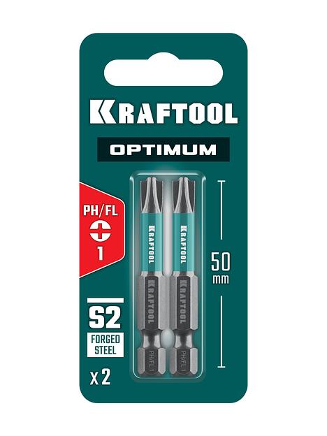 KRAFTOOL OPTIMUM PH/FL 1, 50 мм, 2 шт, биты (261221-1-50-2) фото 4