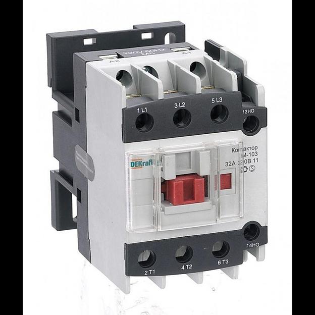 Контактор КМ-103 32А кат. 220В AC 1НО+1НЗ AC-3 DEKraft 22123DEK фото 1