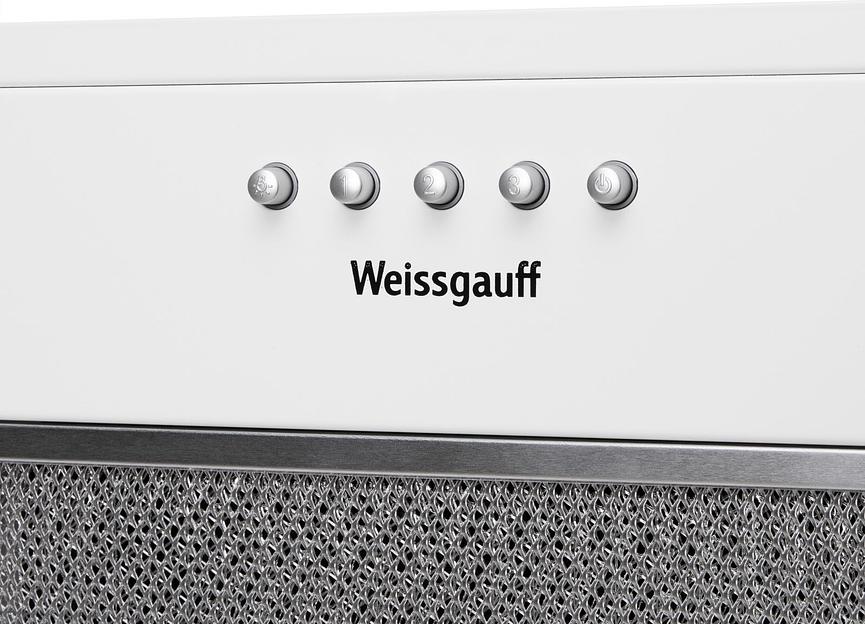 Вытяжка встраиваемая Weissgauff Alpha 50 PB WH белый управление: кнопочное (1 мотор) фото 5