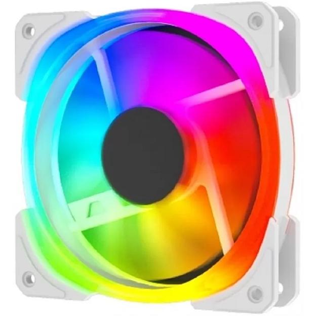 Вентилятор Powercase (CM21-14W ARGB) White 140x140x25мм (PWM, 100шт./кор, 4pin +ARGB Sync, 800-1500±10% об/мин) Bulk фото 1