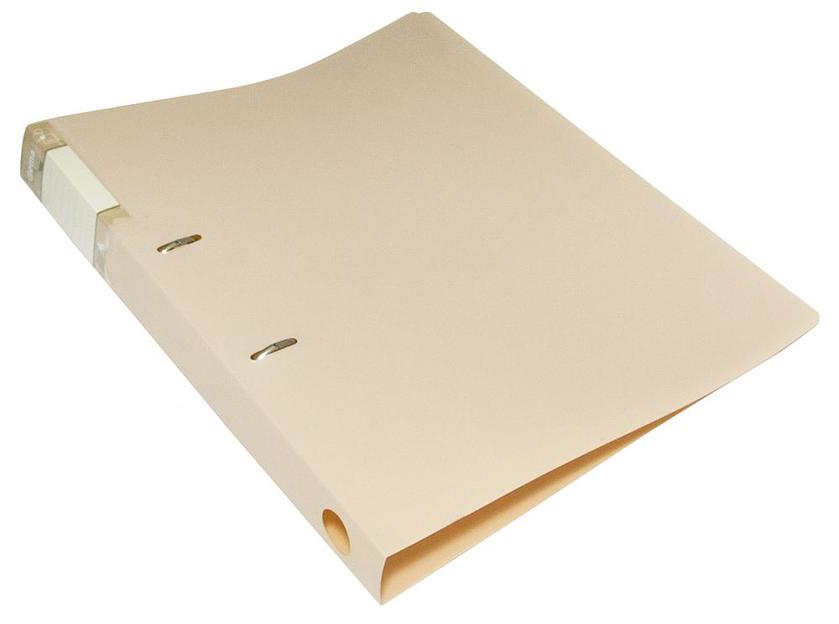 Папка на 2-х D-кольцах Бюрократ Gems GEM0812/2RCREAM A4 пластик 0.7мм кор.32мм торц.карм с бум. встав кремовый жемчуг фото 1