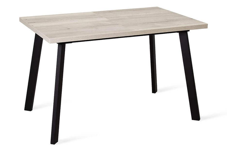 Стол Hagen 120(+40)x80 см чёрный металл, галифакс белый фото 4