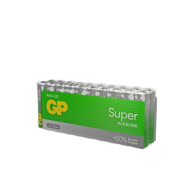 Батарейка алкалиновая GP Super Alkaline G-Tech 24А ААA - 20 шт. в пленке фото 2