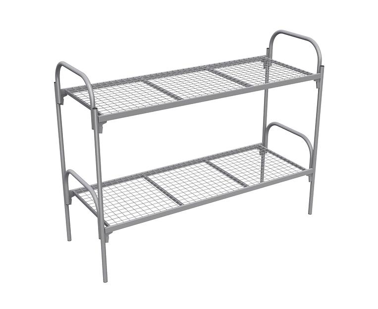 Кровать металлическая двухъярусная для рабочих и строителей 2076х963х1610 мм фото 1