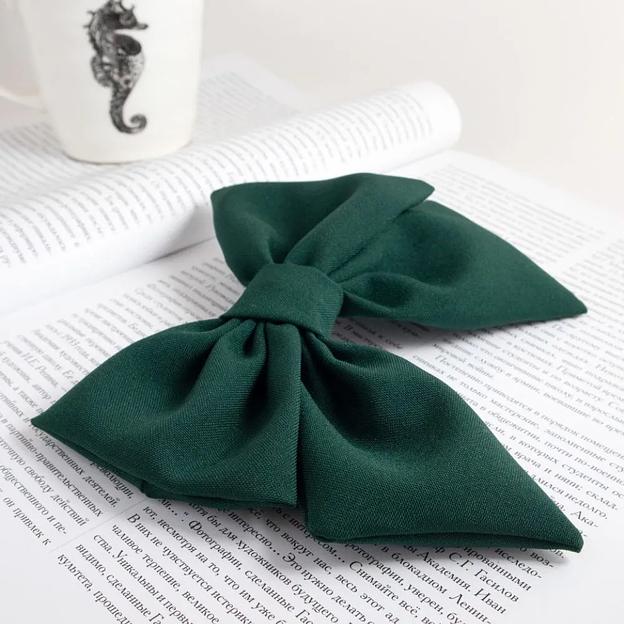 Заколка для волос Casanda Hey «Бантик» тёмный лес, опт фото 2