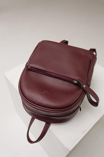 Рюкзак женский кожаный тёмно-бордовый опт фото 5