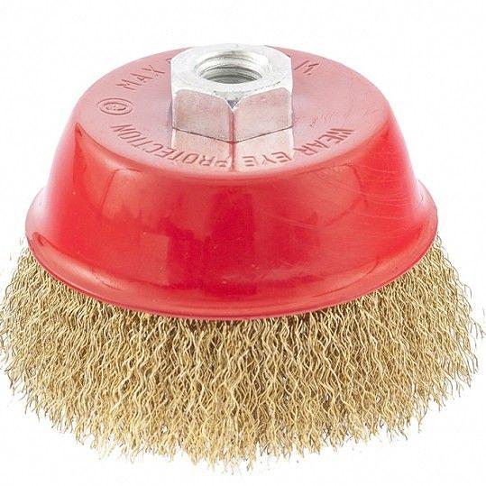 Щетка дисковая по мет. Matrix 74605 d=100мм d(посад.)=14мм (угловые шлифмашины) (упак.:1шт) фото 1