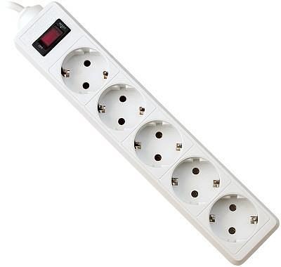 Сетевой фильтр Defender ES 3 3 м, белый, 5 розеток Defender ES 3 White (1.8 м, 5 розеток) (99482) фото 1