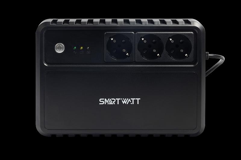 Источник бесперебойного питания SMARTWATT линейно-интерактивный, 1000/600 ВА/Вт, напольный, LED индикация, Shuko CEE7/4 - 3 шт. фото 1