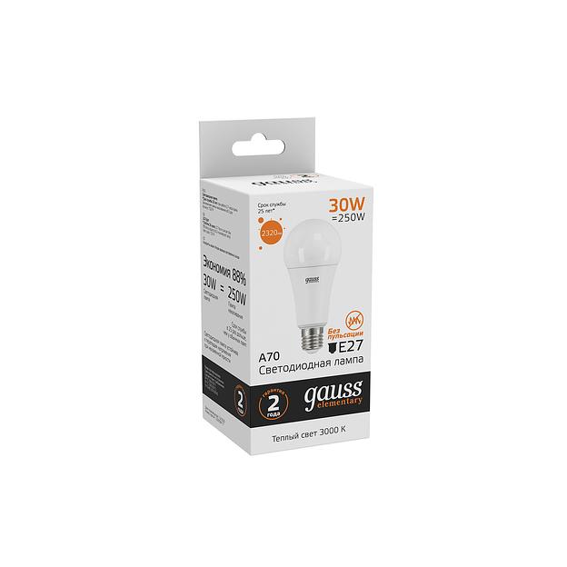 GAUSS 73219 Светодиодная лампа LED Elementary A67 30W E27 2320lm 3000K 1/10/50 0 фото 5