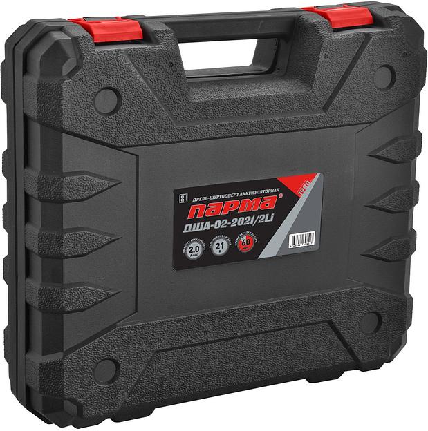 Дрель-шуруповерт акк. ПАРМА ДША-02-2021/2Li [02.021.00016] { 21В, 2Ач, 2акк.,2скор,,подсв, индик, кейс (8шт/кор) } фото 7