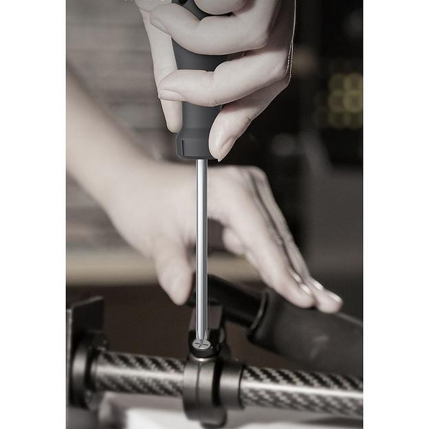 Крестовая отвертка "Home Series Gray" Deli HT1206C PH2x150мм Эксклюзивный дизайн, рукоятка из высококачественного софттач пластика фото 3