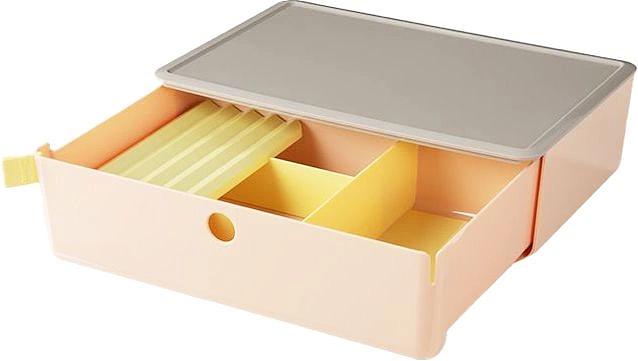 Короб для хранения Deli XDM31pink 1 выдвижной ящик 250x220x125мм розовый пластик фото 1