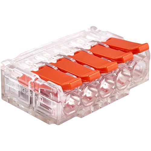 Клемма соединительная 5-контактная Elеctrodeel ED 230-615-b6, сечение 0,5-6,0 мм2, 41А/450В (упаковка 6 штук) фото 2