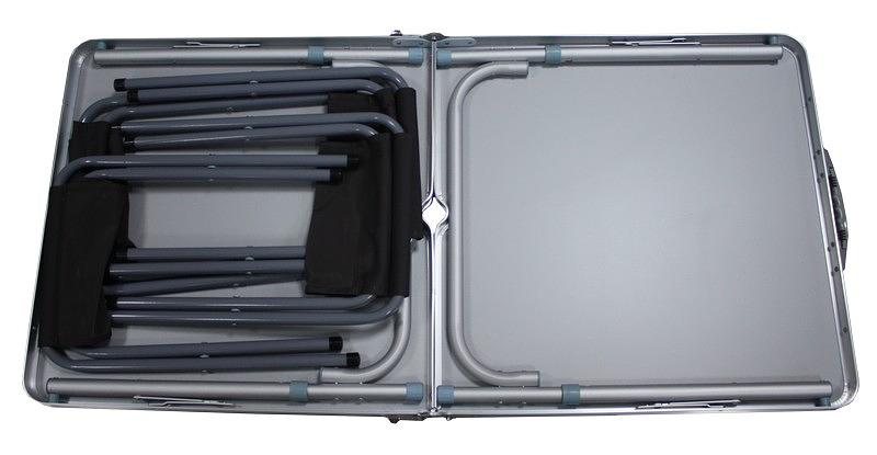 Стол туристический раскладной с 4 табуретами Green Way серый фото 3