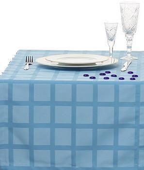 Скатерть 145*145 см. голубая клетка /3/ фото 1