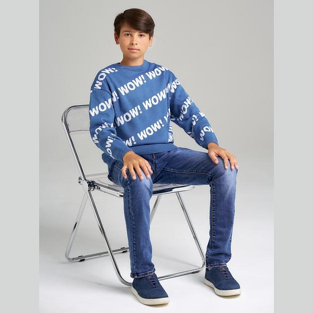 Джемпер «Вау» синий, для мальчиков ОПТ фото 7