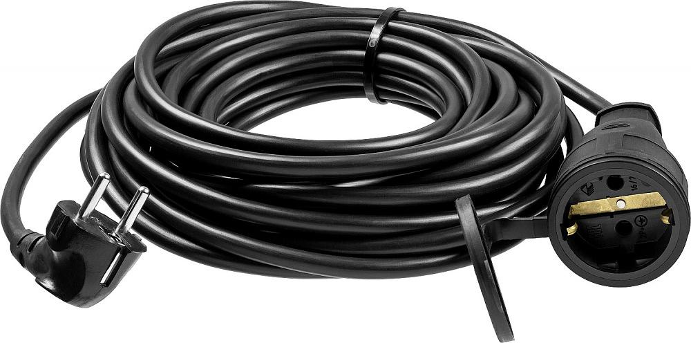 Удлинитель силовой Зубр 55020-20 3x1.5кв.мм 1розет. 20м ПВС 16A без катушки черный фото 1