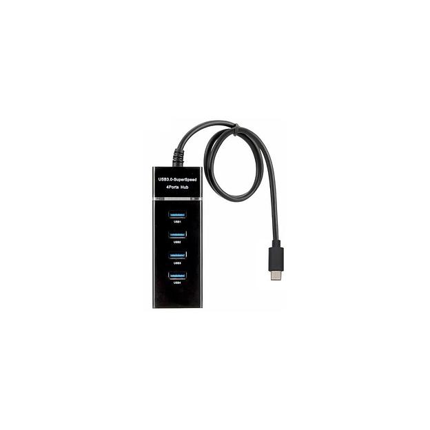 Хаб (разветвитель) Digma DHUB-4USB-C-3.0, черный фото 1