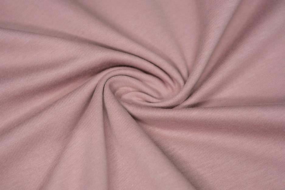 Кулирная гладь однотонная хлопок 100 % розовый туман ОМ фото 1