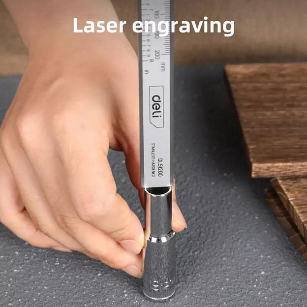 Измерительный и разметочный инструмент Deli Электронный штангенциркуль Deli DL91200 200мм, метрическая/дюймовая конвертация, нержавеющая сталь, 3 кнопочное управление, светодиодный дисплей, 1,5В SR44. фото 5