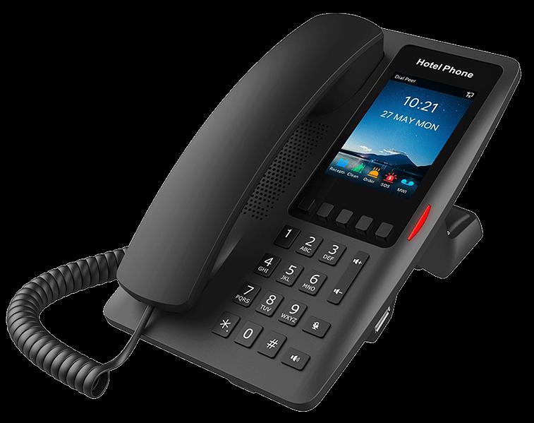 Гостиничный IP-телефон Fanvil H6W WIFI Hotel Phone HD voice 2 SIP Lines 5 Programmable Keys 1 USB port for charging 3.5" Color Screen 2.4GHz&5GHz,Wi-Fi 6 PoE Support PSU фото 1