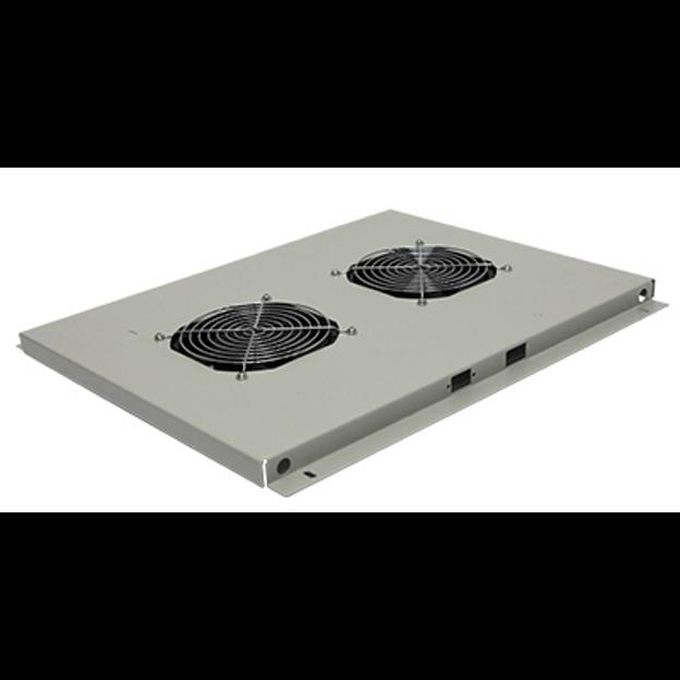 Блок вентиляторов для шкафов TFC глубиной 600мм, 2 вентилятора с терморегулятором, серый фото 1