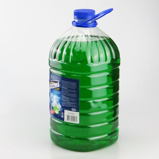 Средство для мытья посуды Зеленое яблоко Diona Magic ПЭТ 5л фото 4