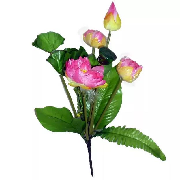 Интерьерные цветы Букет Лотос 9 веток 4 бутона 45см фото 1