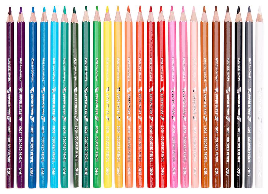 Карандаши цв. Deli EC00827 Super Wings шестигран. тополь 24цв. туба пл. фото 2