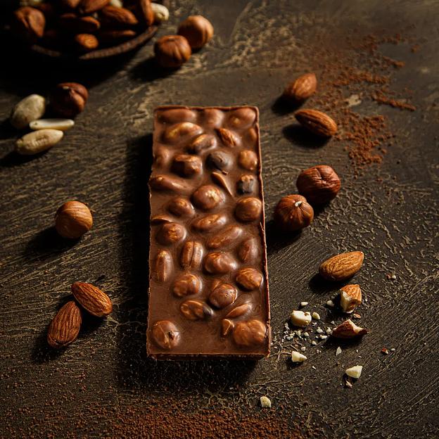 Молочный шоколад Kreola с фундуком, миндалем, арахисом, плитка 60 г, опт фото 7