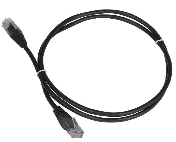 Патч-корд TWT UTP кат.5e, с заливными колпачками, 0.15 м, черный (TWT-45-45-0.15-BK) фото 1