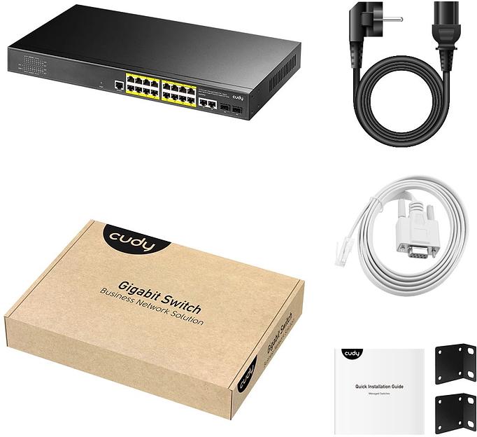 Коммутатор Cudy GS2018PS2-200W (L2) 16x1Гбит/с 2SFP 16PoE+ 200W управляемый фото 4