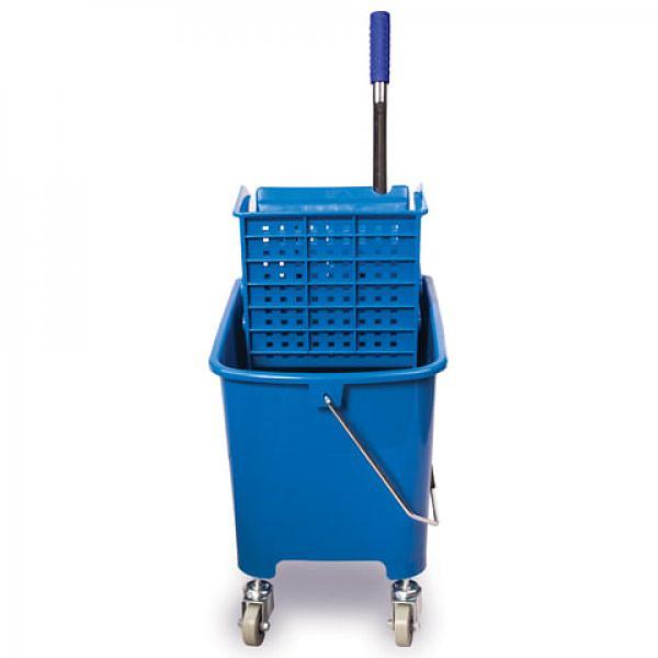Тележка уборочная-ведро BRABIX, 20 л, механический отжим, синяя, 601497 фото 4