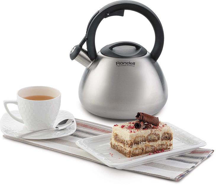 Чайник металлический Rondell Breve RDS-1887 2.8л. стальной фото 5